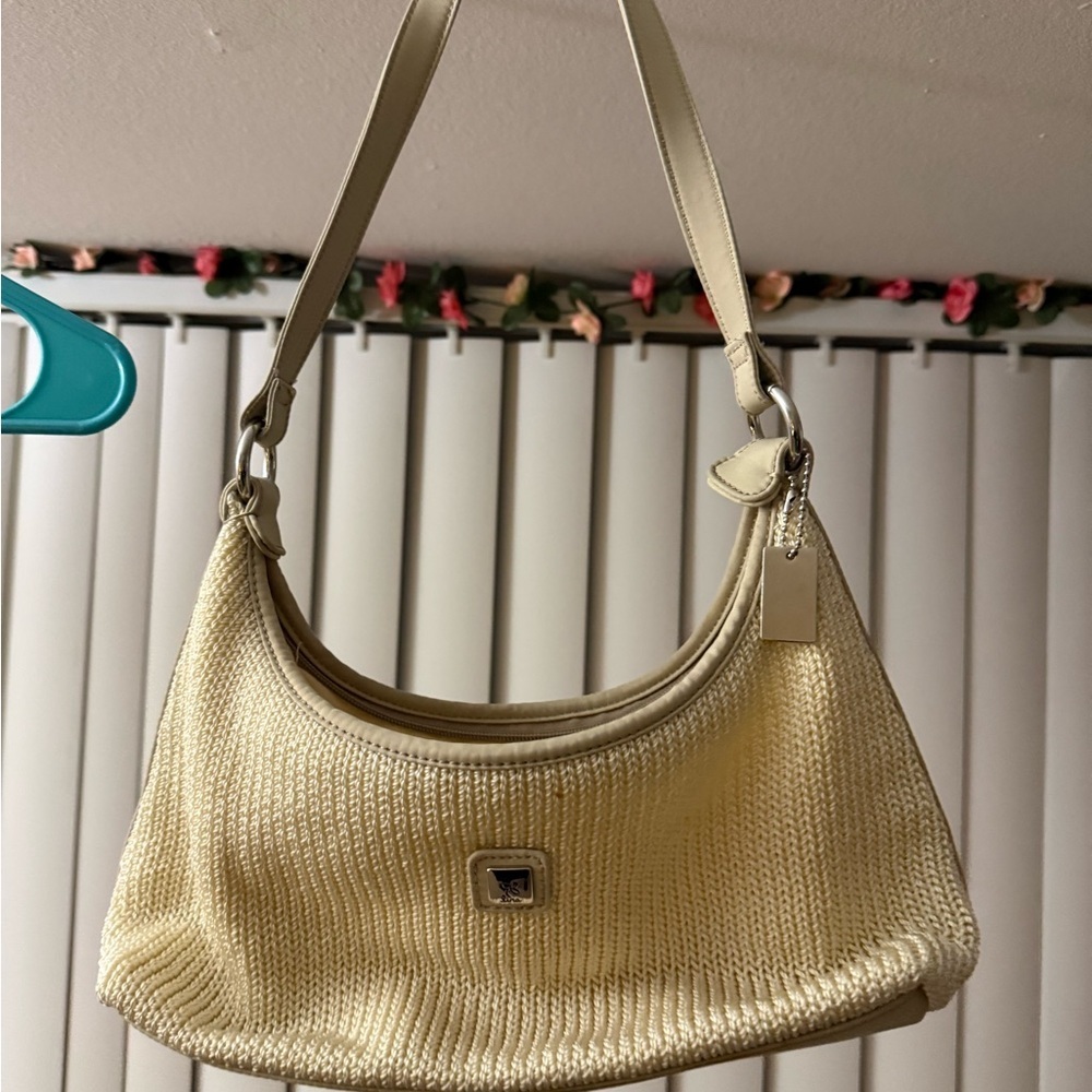 Y2K Cream Woven Hobo Bag Neutral Shoulder Purse